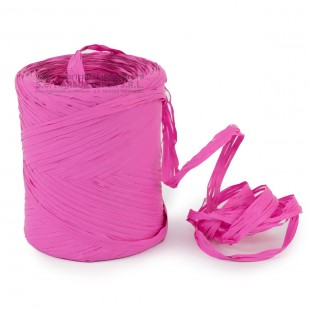 Rolă rafie poliester fucsia 200 m pentru flori